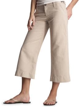 Women: Button-tab cropped pants - motorcross khaki