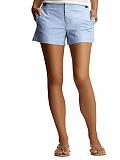 Women: Flat front shorts - celestial blue
