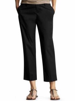 Women: Back-tie cropped pants - true black