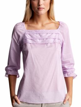 Women: Embroidered wideneck blouse - lilac wine