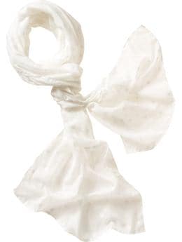 Women: Intarsia dot scarf - new off white