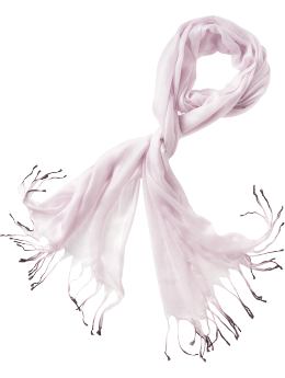 Women: Dip-dye fringe scarf - grey lilac