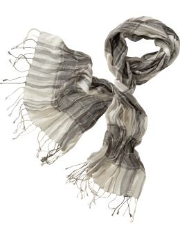 Women: Windowpane-plaid scarf - earth brown