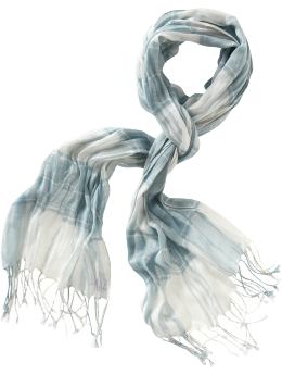 Women: Windowpane-plaid scarf - slumber blue