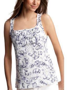 Women: Floral ruffle tank - purple floral