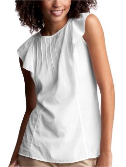 Women: Pintucked blouse - optic white