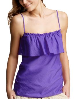 Women: Silk-blend ruffle cami - purple candy