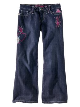 GapKids: Argyle boot cut jeans - denim