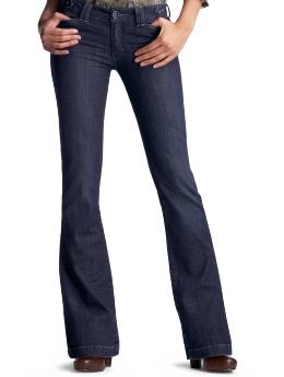 Women: Button-tab wide leg jeans - dark