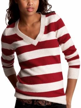 The wintersoft V-neck :  stripes sweater v neck