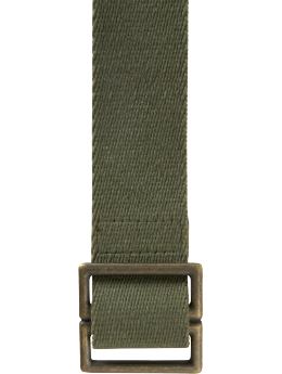Men: Square buckle web belt - oil green