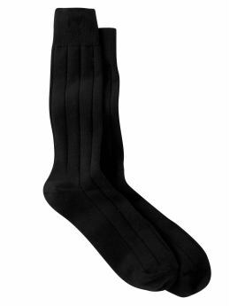 Men: Classic ribbed socks - black