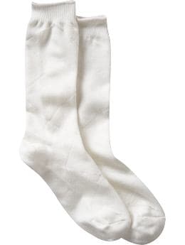 Women: Argyle-knit socks - new off white