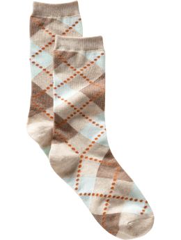 Women: Dotted argyle socks - brown heather