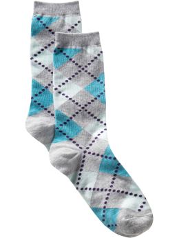 Women: Dotted argyle socks - gray