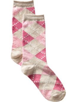 Women: Dotted argyle socks - oatmeal heather