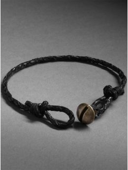 Men: Braid bolt bracelet by Philip Crangi - black