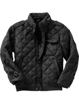 GapKids: Quilted bomber jacket - true black