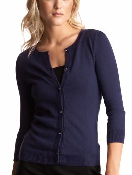 Women: Rhinestone cardigan - menswear blue