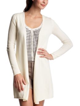 Women: Cashmere-blend long cardigan - dove white