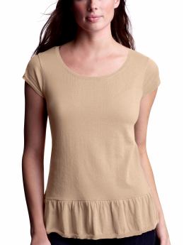 Women's Clothing: Women's Clothing: Ruffle-bottom scoopneck sweater: Tops New Arrivals | Gap from gap.com