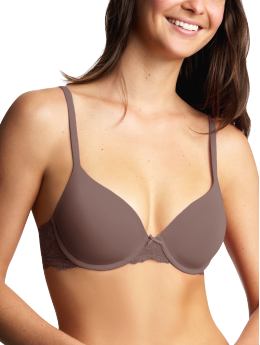 Women: Lace favorite T-shirt bra - dried fig