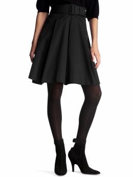 Women: Belted high-waist skirt - true black