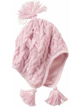 GapKids: Cable knit trapper hat - new babe pink