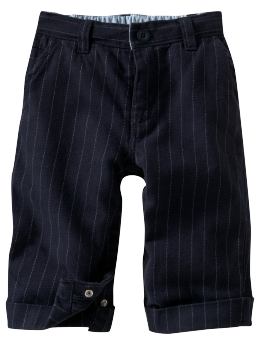 BabyGap: Cuffed flannel trousers - navy chalk stripe