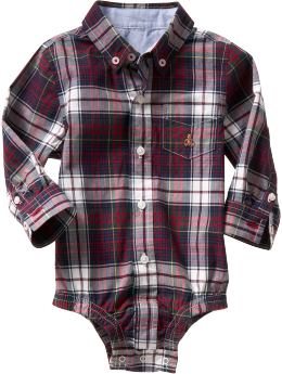 BabyGap: Plaid button-down bodysuit - multi tartan