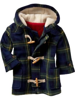 BabyGap: Fleece toggle coat - blue plaid