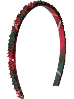 BabyGap: Plaid ruffle headband - red plaid