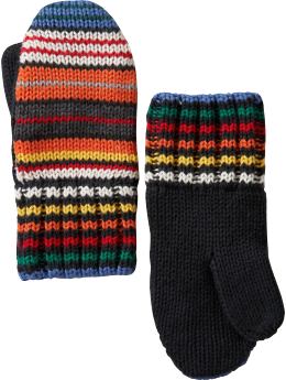 BabyGap: Multi-striped mittens - mixed print