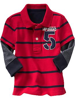 BabyGap: 2-in-1 thin striped polo - admiral red