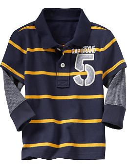 BabyGap: 2-in-1 thin striped polo - blue galaxy