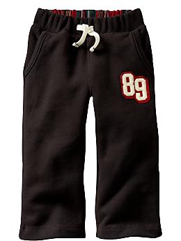 BabyGap: Plaid-lined fleece pants - night shade