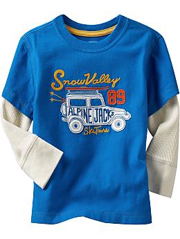 BabyGap: 2-in-1 ski graphic T - deep blue