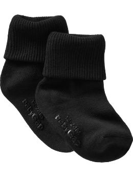 Black triple-roll socks