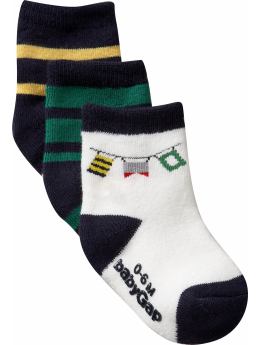 BabyGap: Flag socks (3-pack) - marine blue