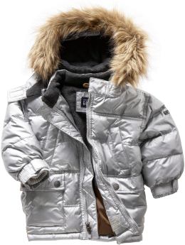 BabyGap: Silver Puffy jacket - silver