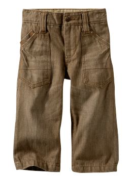 BabyGap: Brown utility carpenter jeans - mean street wash