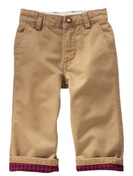 BabyGap: Flannel-lined pants - acorn