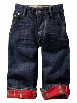 BabyGap: Plaid lined jeans - mott street wash