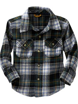 BabyGap: Plaid flannel shirt - green plaid