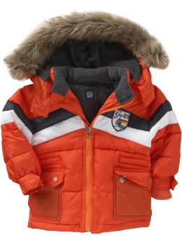 BabyGap: Chevron striped parka - bright ginger