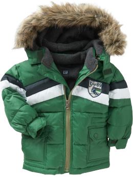BabyGap: Chevron striped parka - gable green
