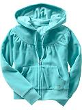 Girly velour zip-up hoodie