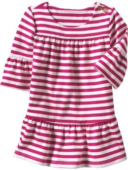 BabyGap: Girly striped button dress - pink stripe