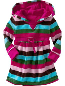 BabyGap: Velour hoodie dress - stripe
