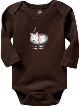 BabyGap: Dog graphic bodysuit - live fast nap hard